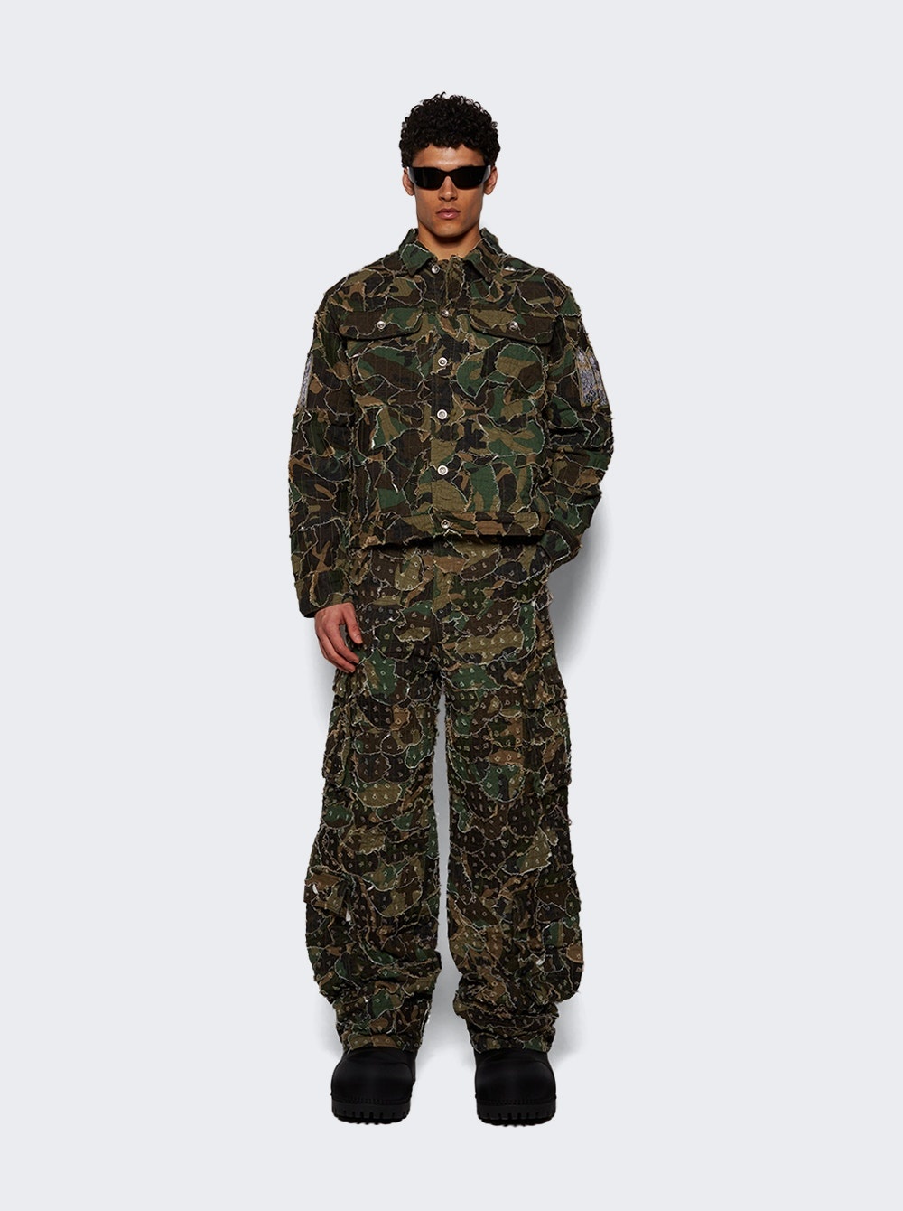 Camo Trucker Jacket Olive - 5
