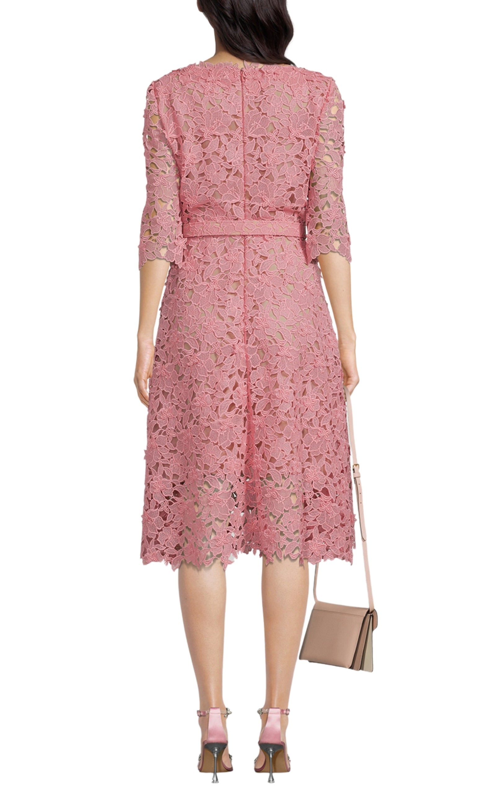Floral Guipure Lace Dress - 4