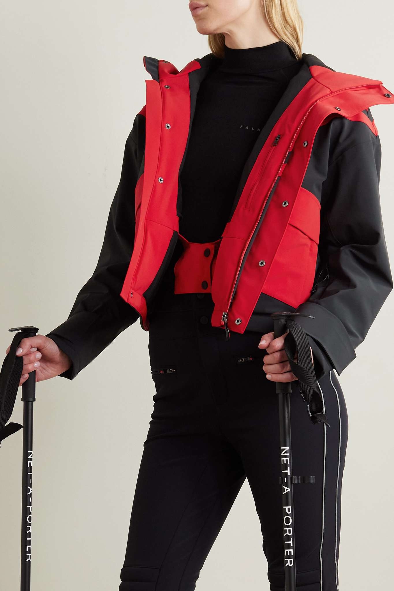 Calea cropped two-tone hooded ski jacket - 5