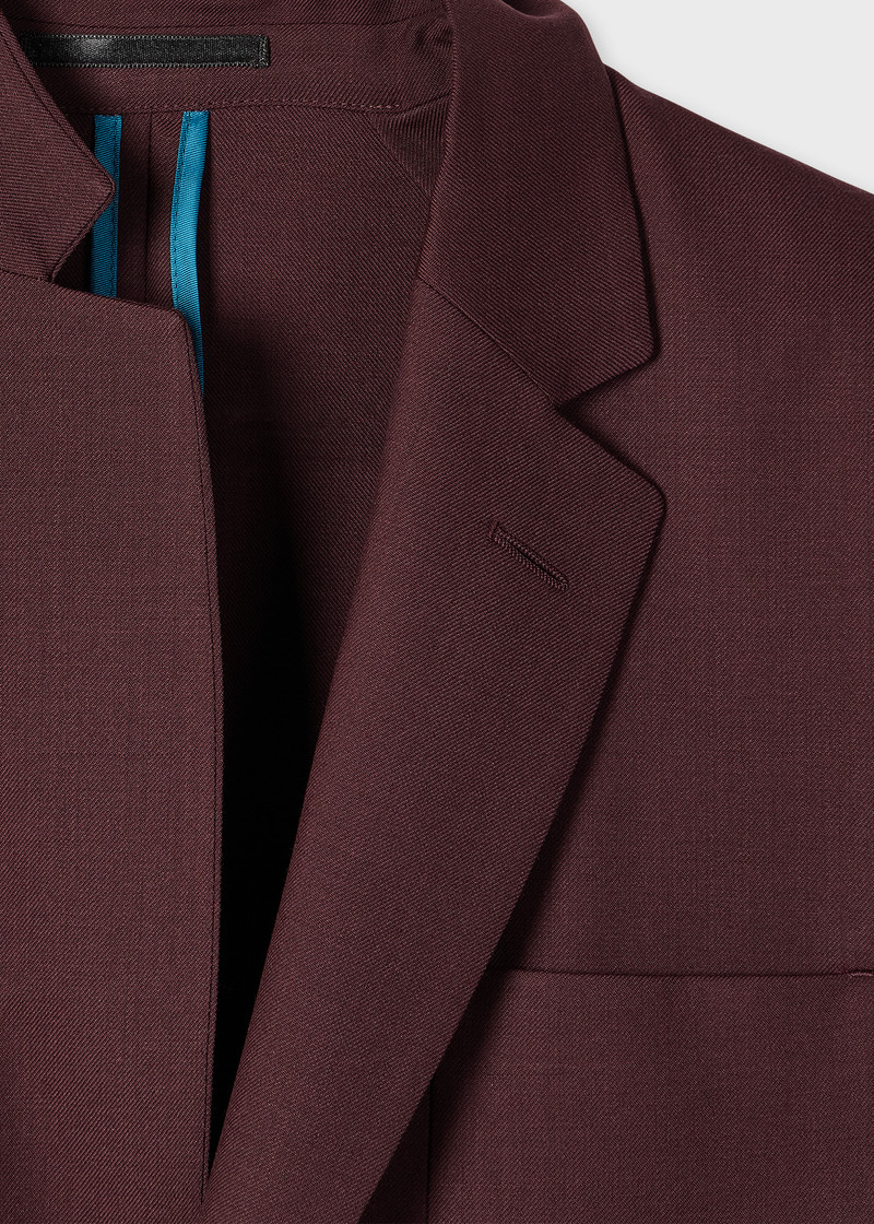 Paul Smith A Suit To Travel In - Burgundy Wool Unlined Blazer outlook
