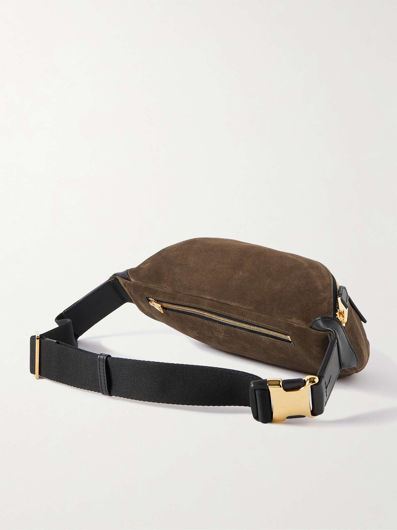 Leather-Trimmed Suede Belt Bag - 4