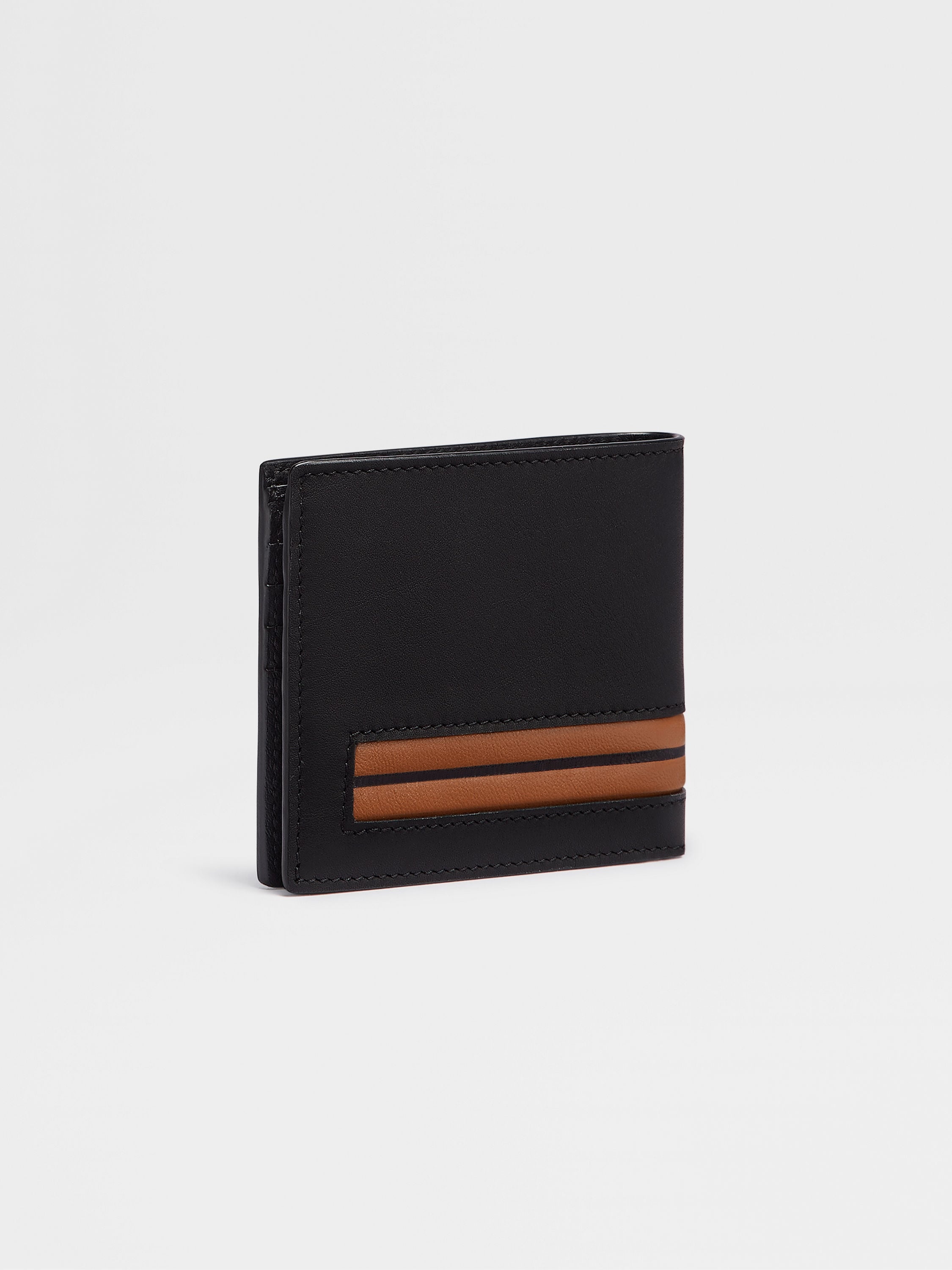 BLACK LEATHER BILLFOLD WALLET - 3