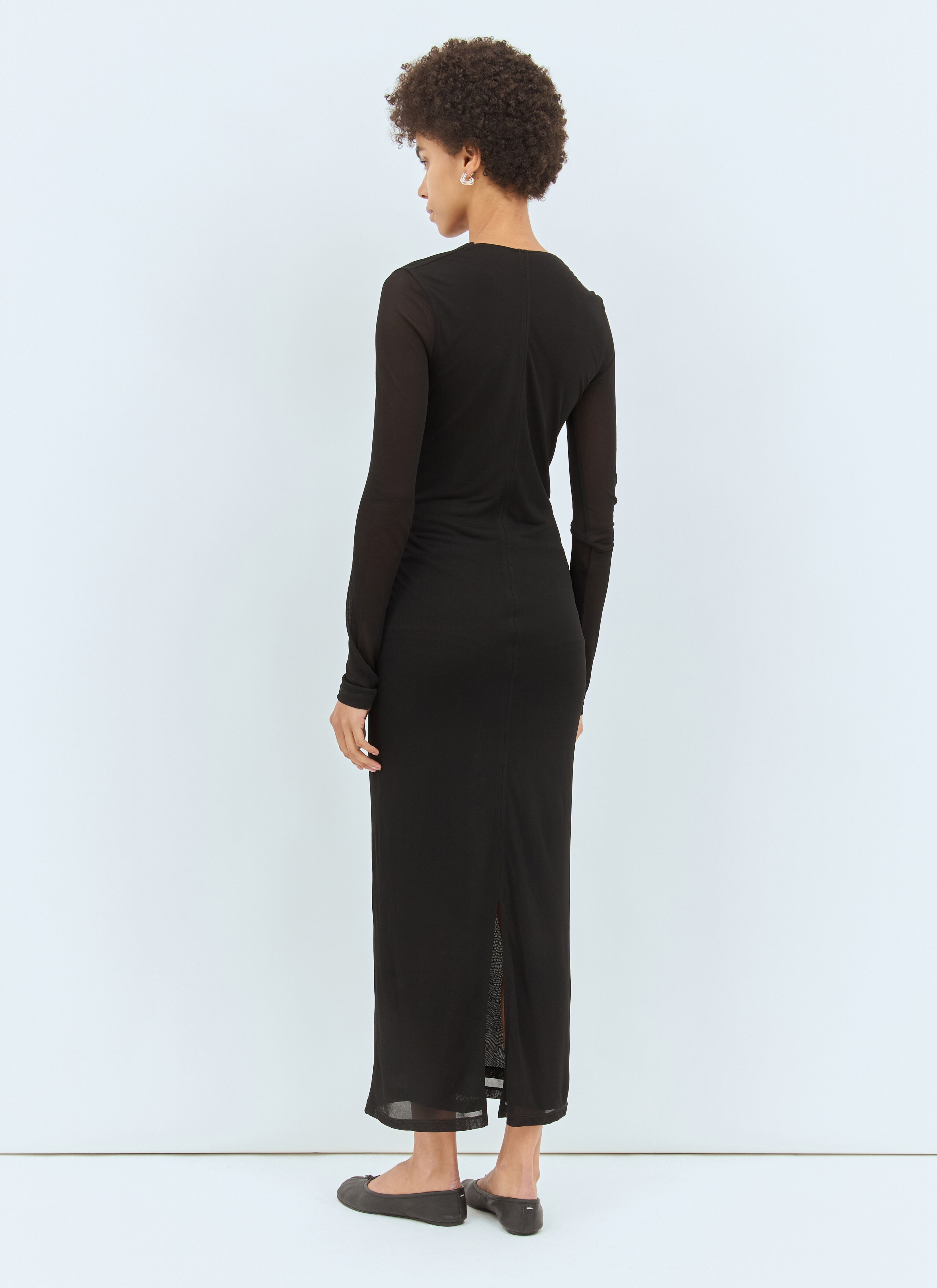 Draped V-Neck Maxi Dress - 5