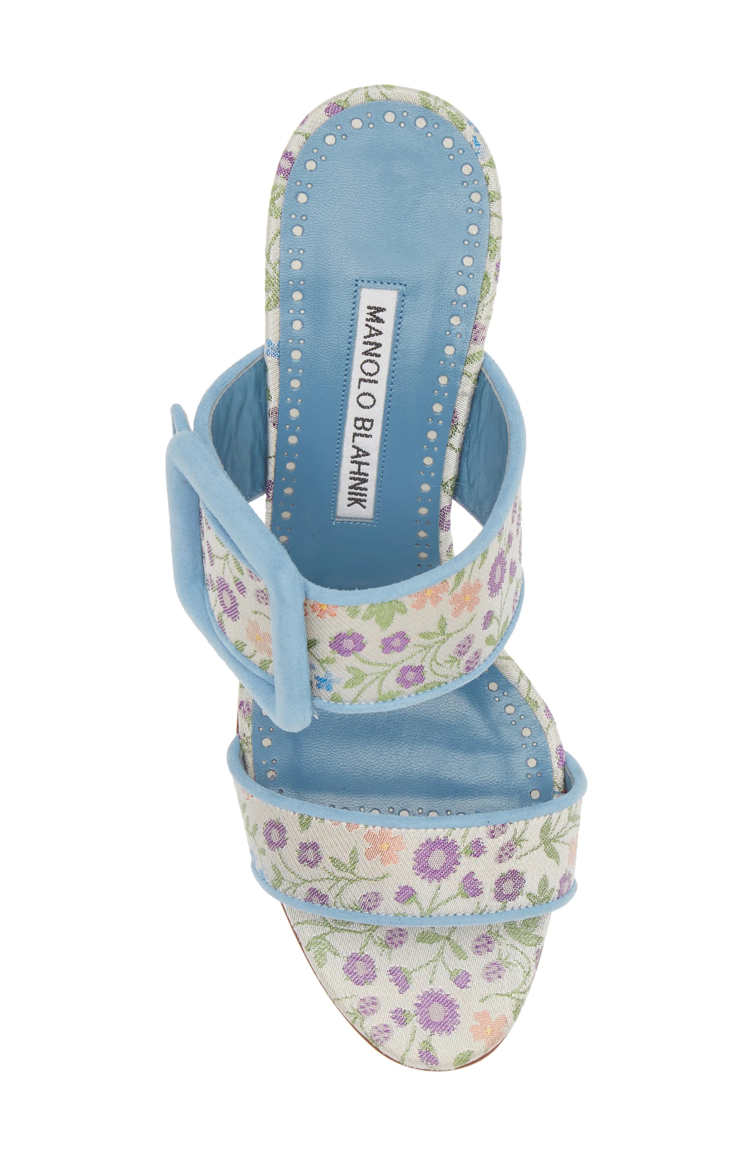 Gamble Floral Sandal in Blue/Ivory Multi - 5