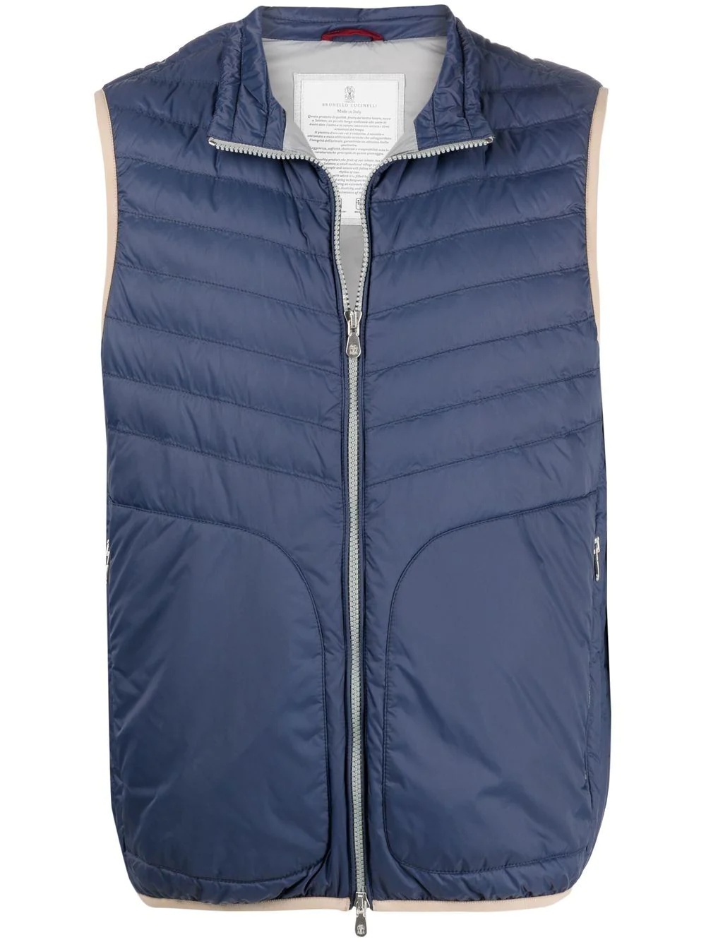 quilted zip-up gilet - 1