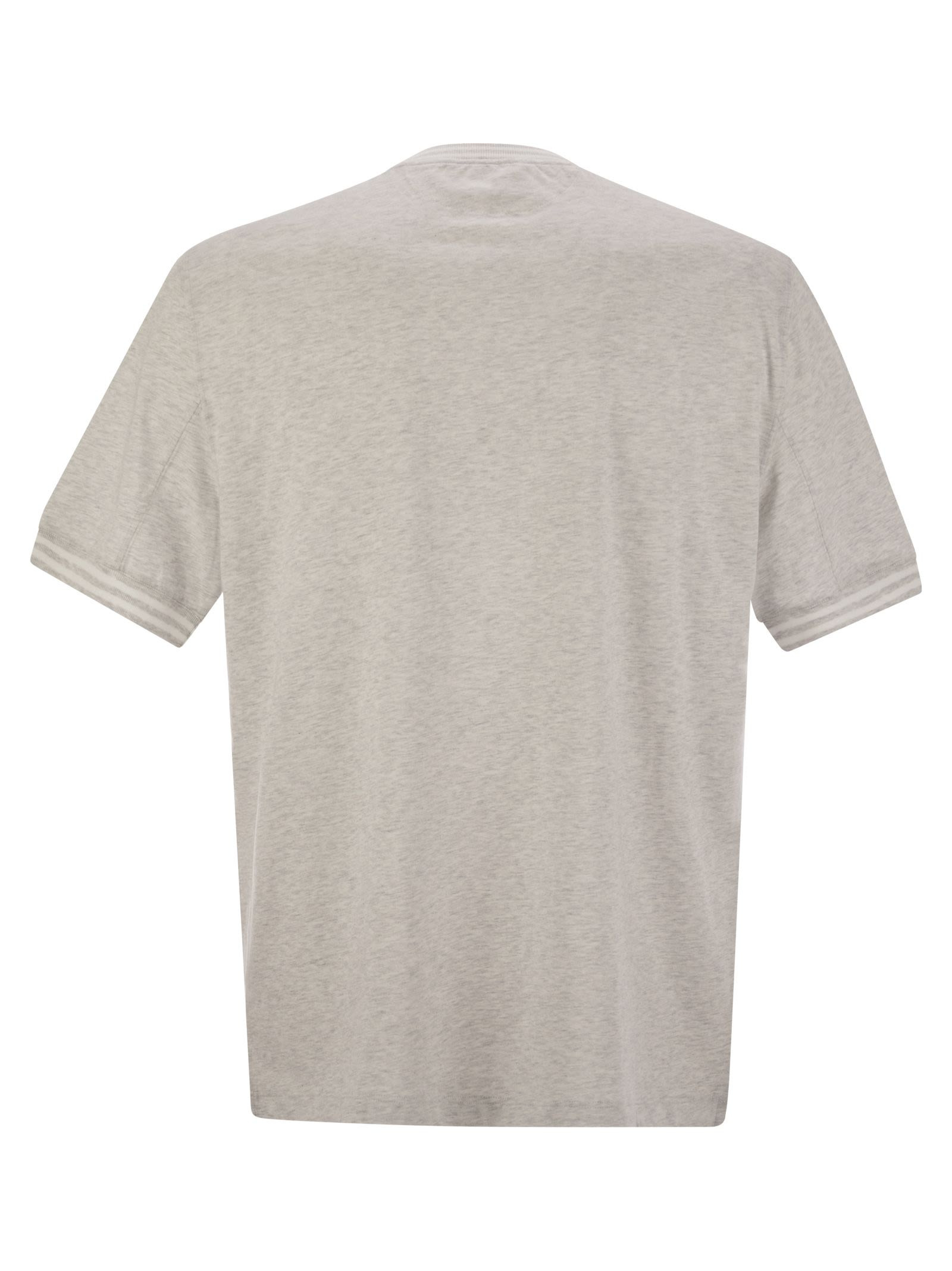 Brunello Cucinelli Men Cotton T-Shirt With Printed Logo - 2