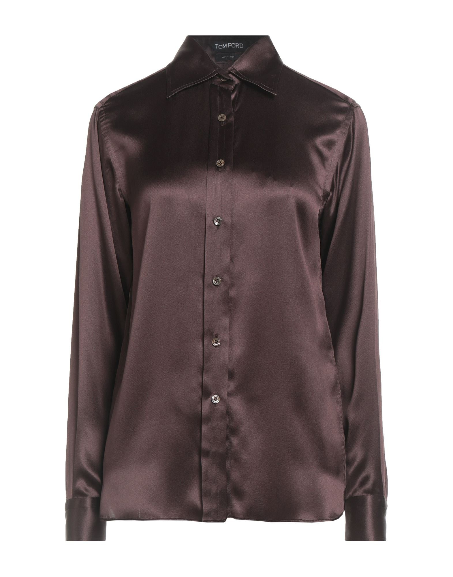 Chocolate brown Women's Silk Shirts & Blouses - 1