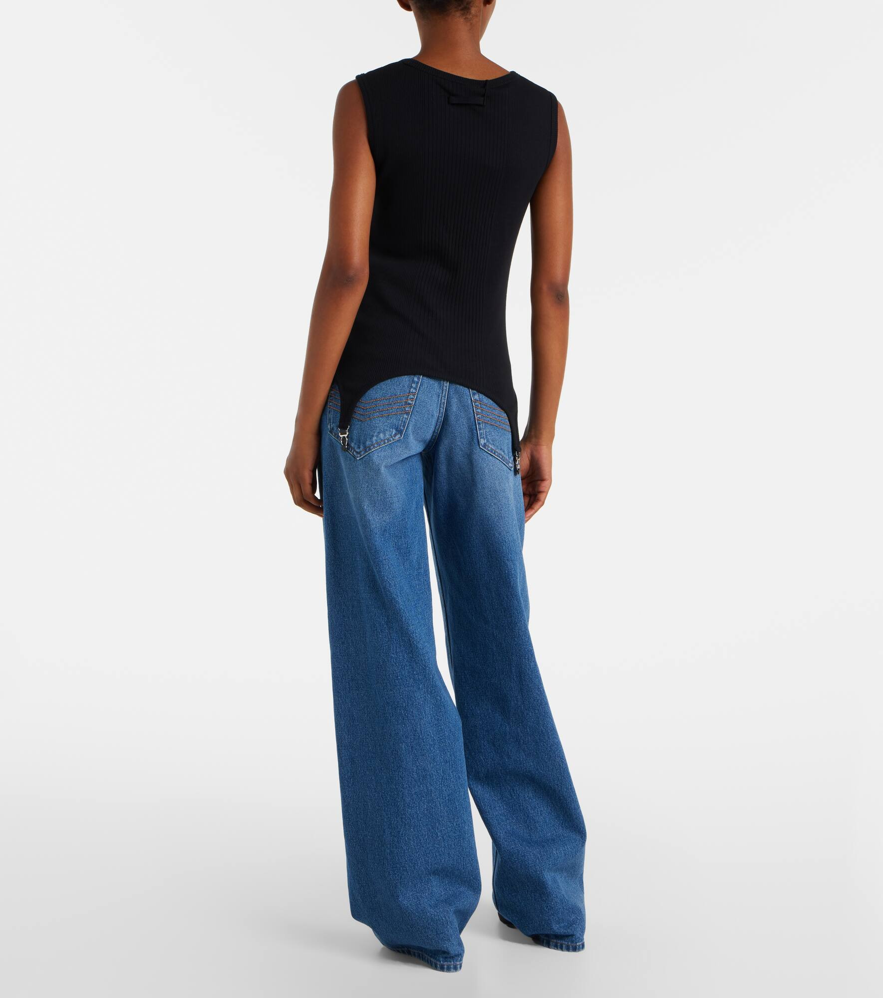 Ribbed-knit cotton jersey tank top - 3