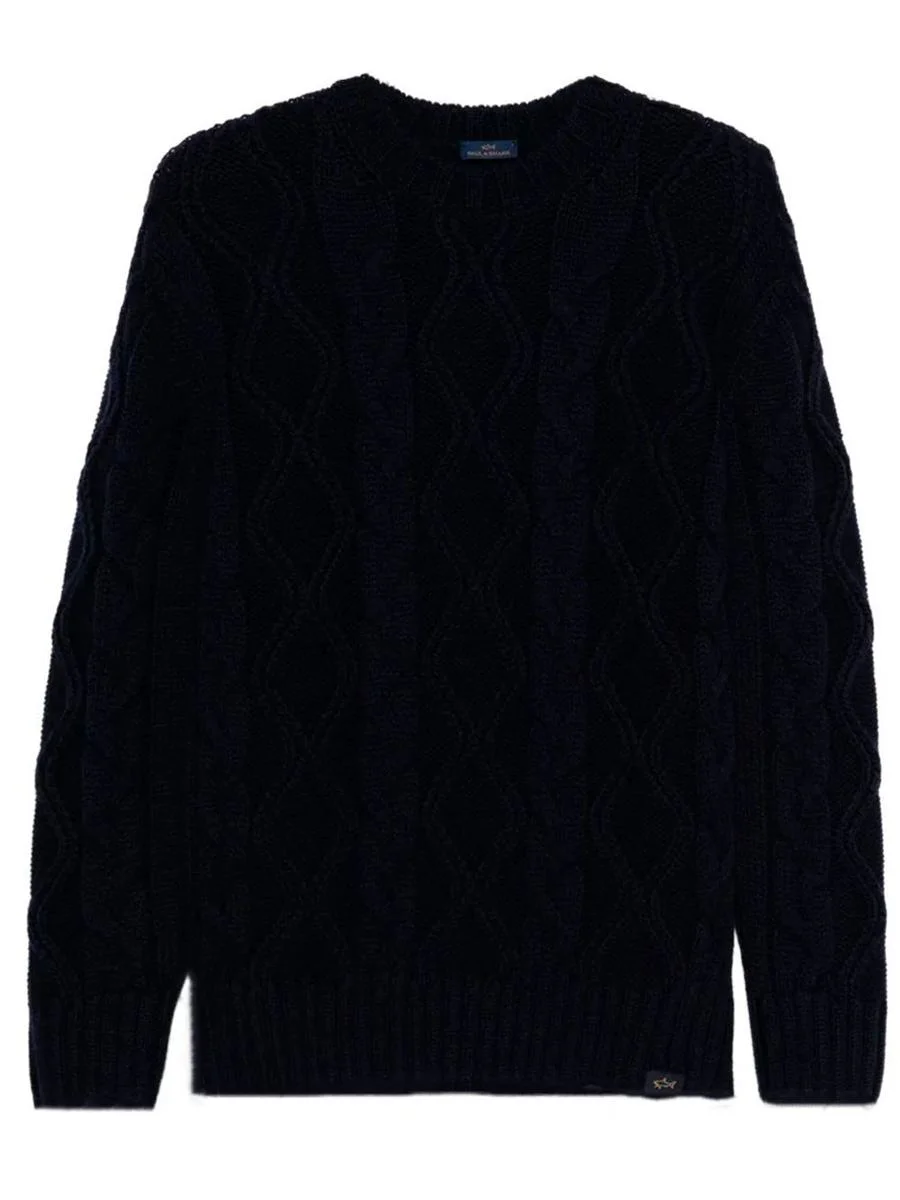 Paul & Shark Cable Knit Crewneck Wool Sweater Clothing - 1