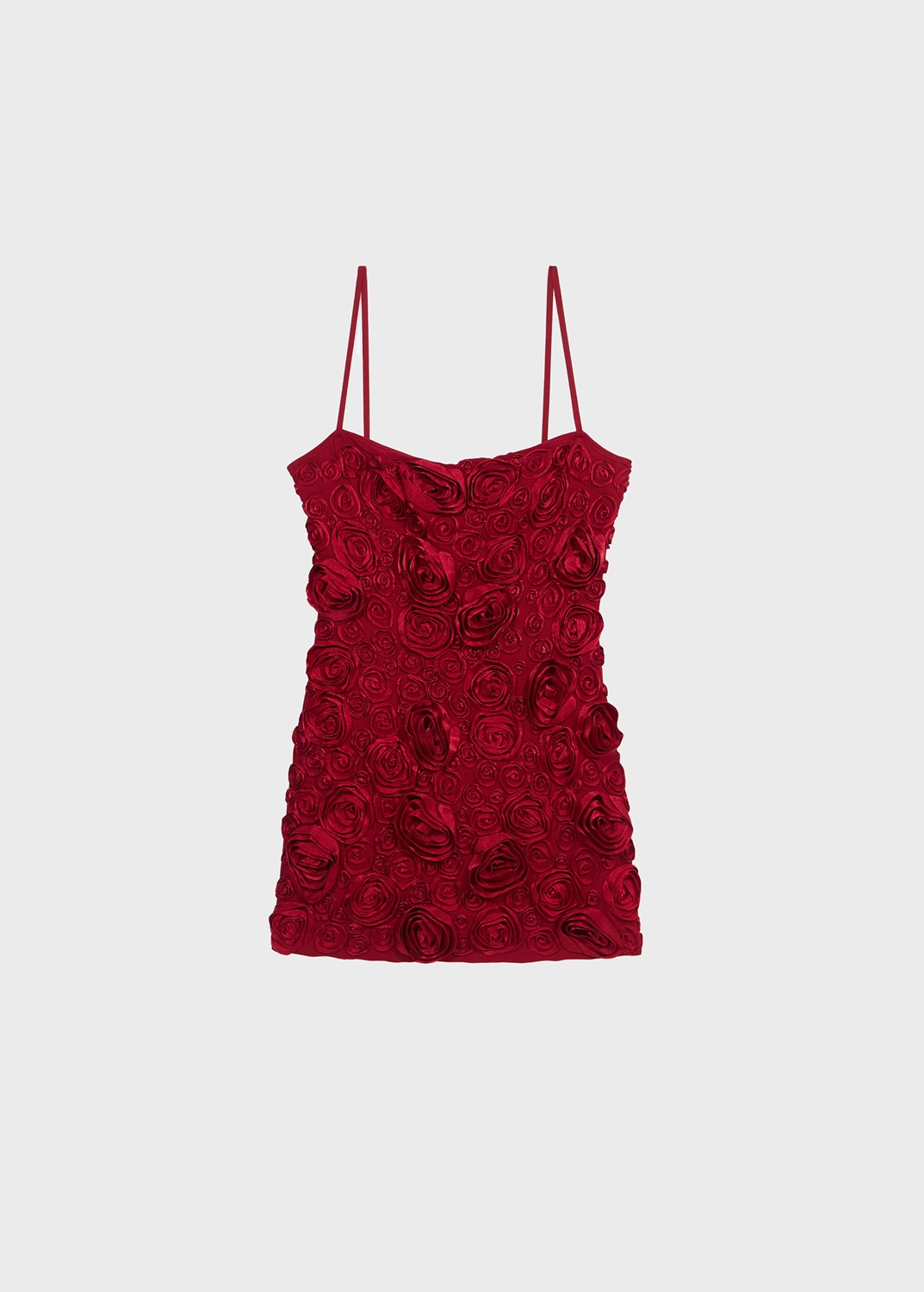 SLIP DRESS WITH 3D EMBROIDERY ROSES - 1