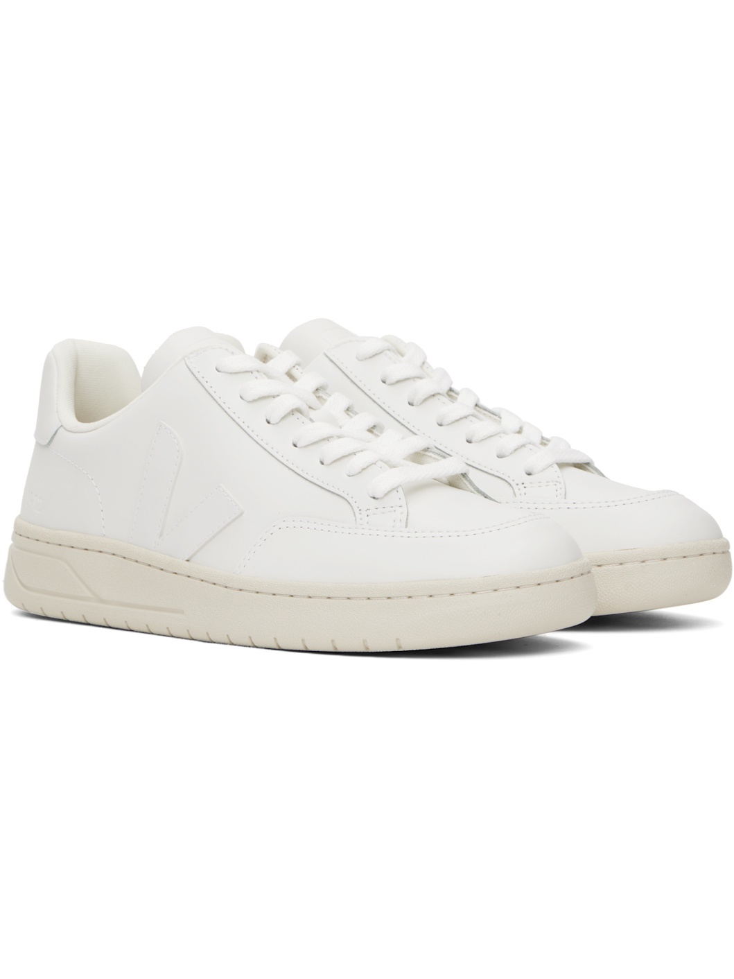 White V-12 Leather Sneakers - 4