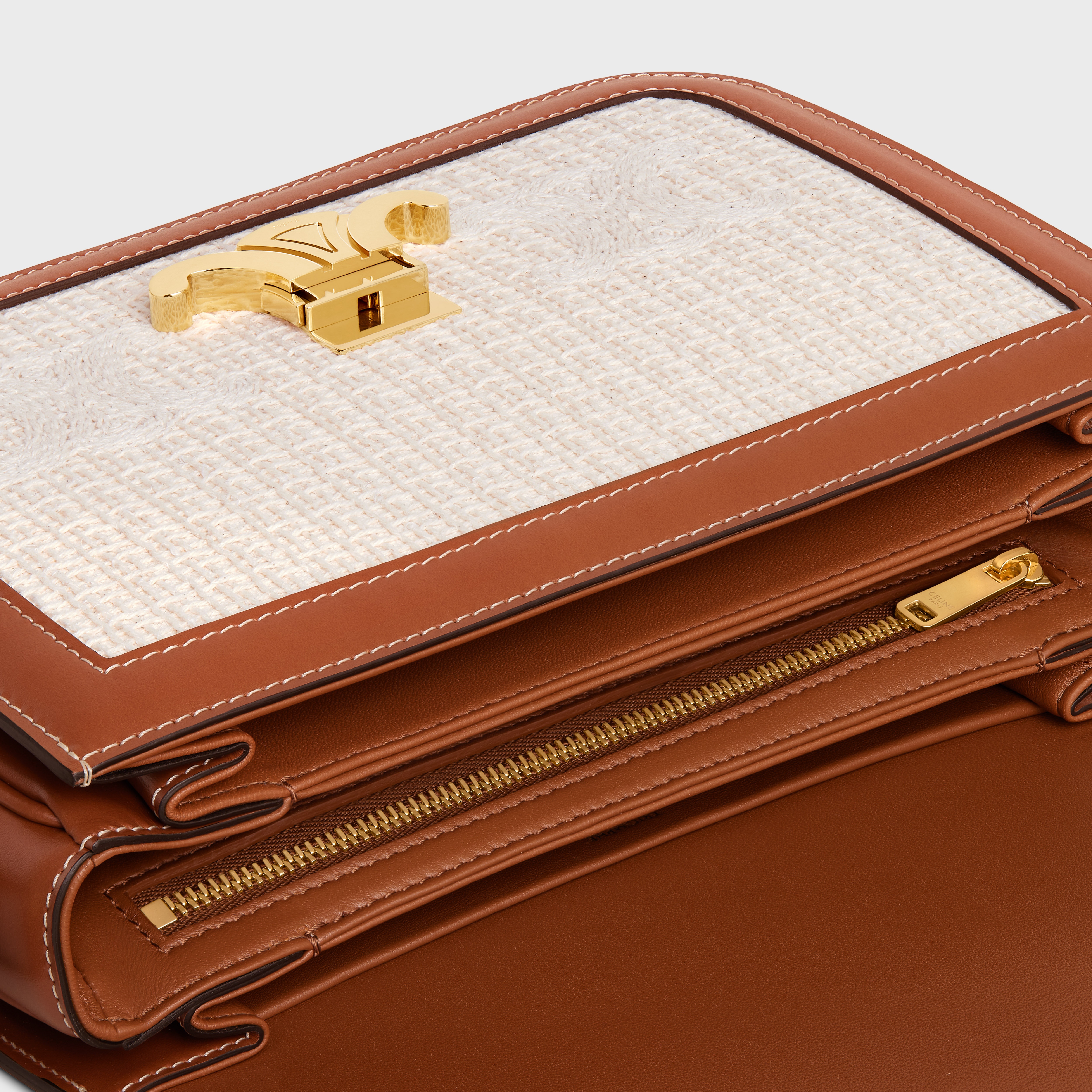 Classique Triomphe Bag in TEXTILE WITH TRIOMPHE CROCHET EMBROIDERY - 4