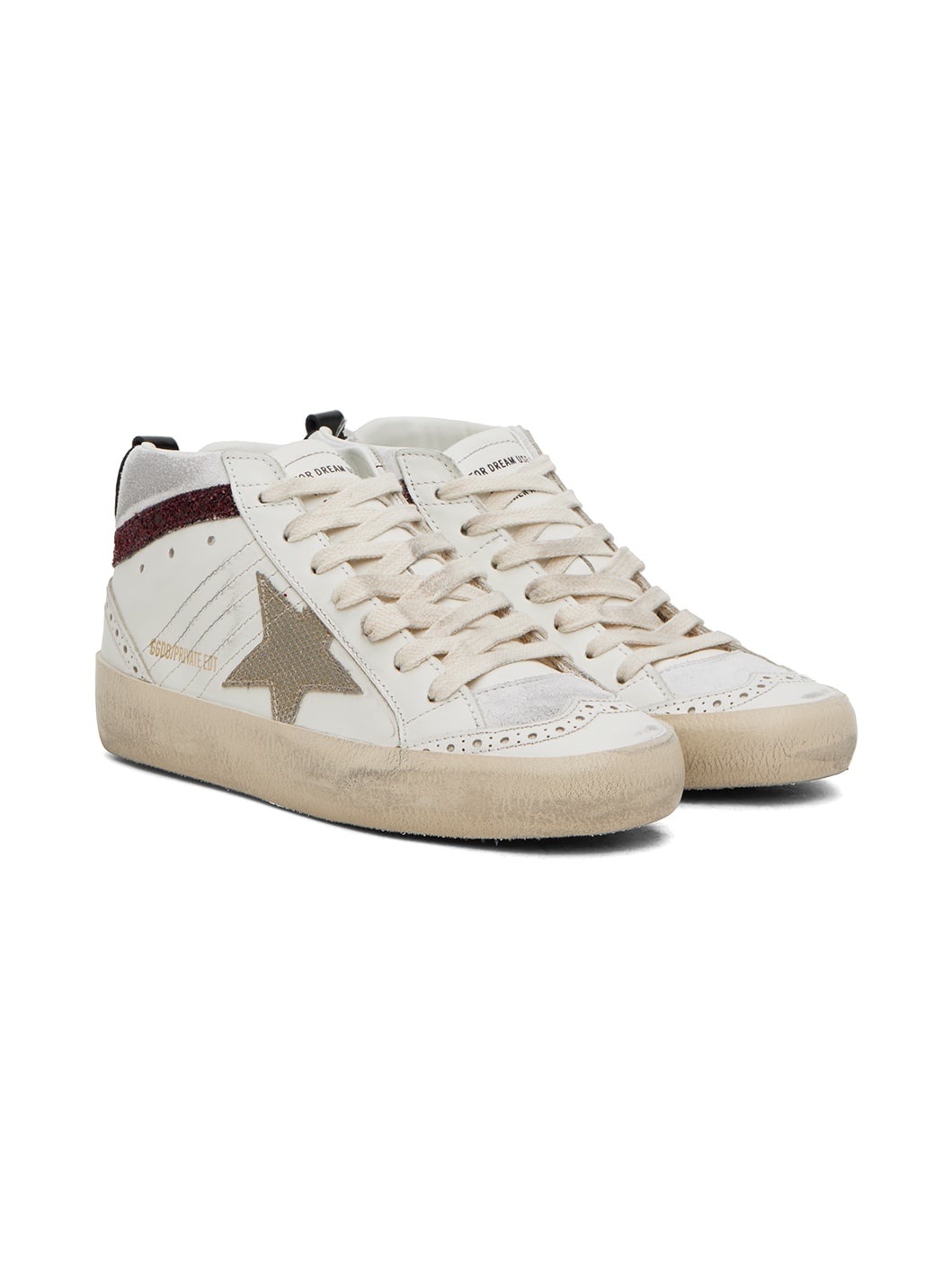 SSENSE Exclusive White Mid Star Sneakers - 4