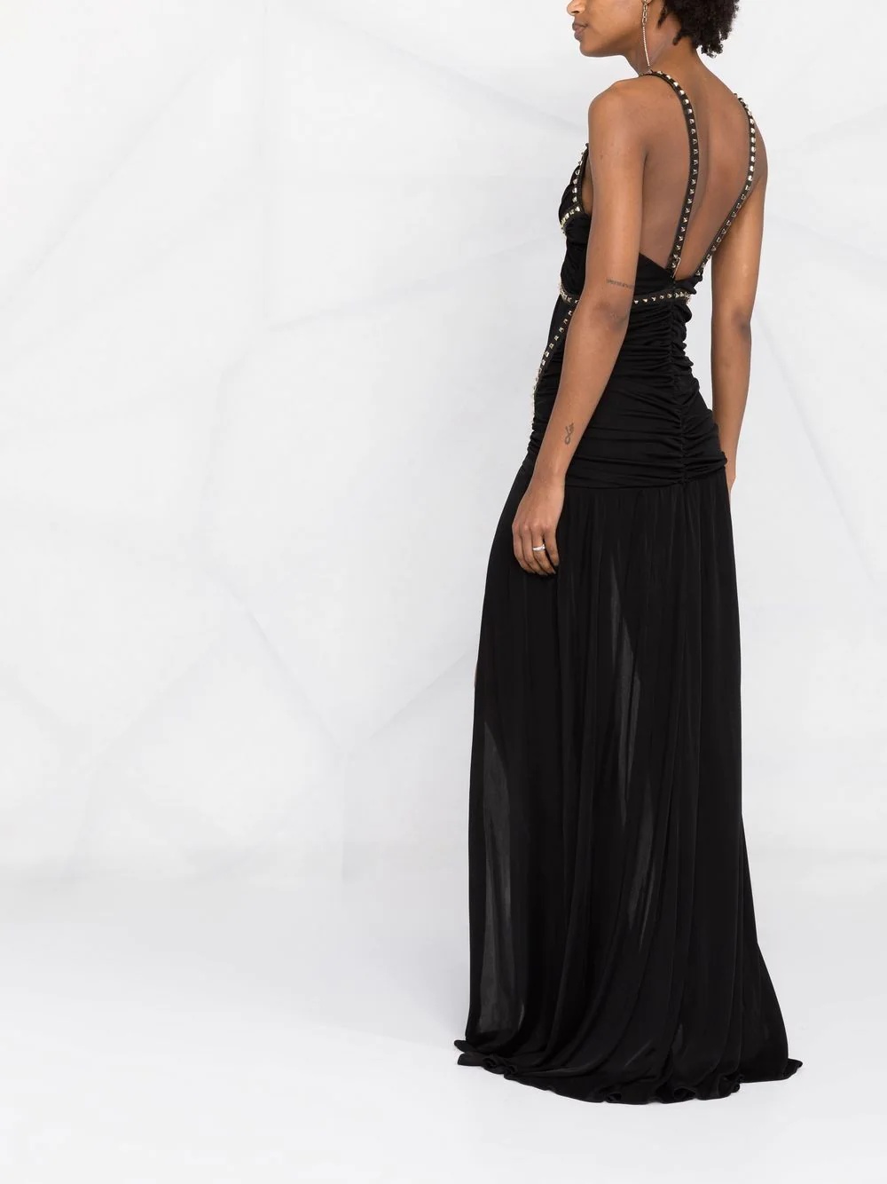 stud-detailed floor-length dress - 4