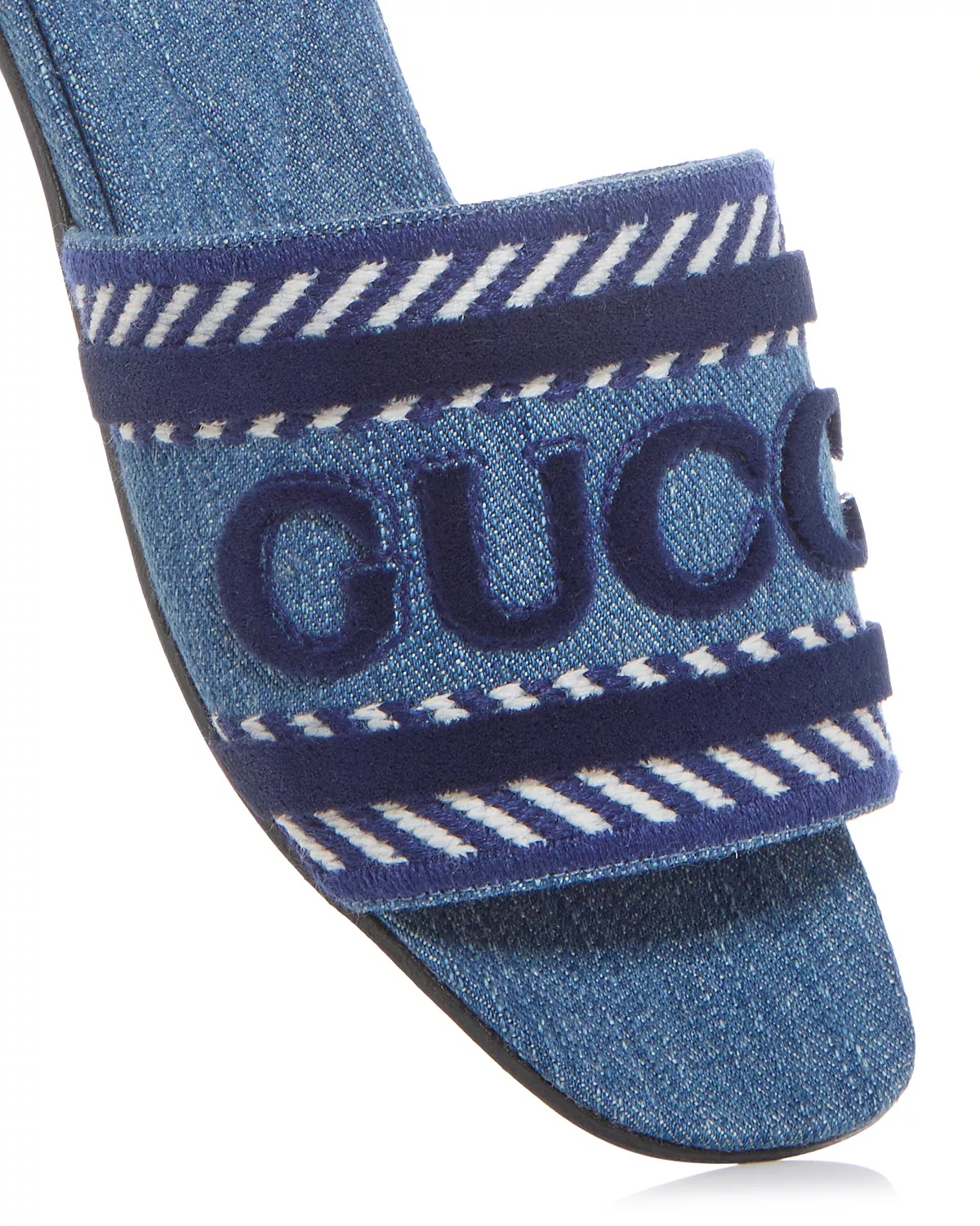 Women's Logo Denim Slide Sandals - 5