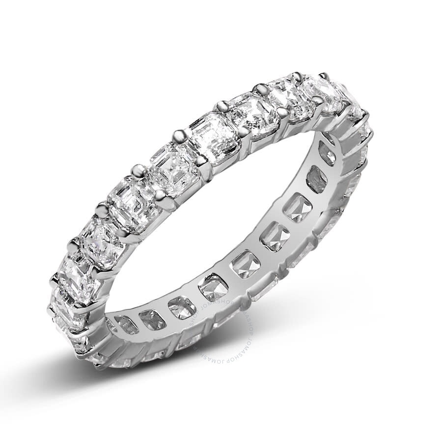 Haus Of Brilliance - Haus of Brilliance 14K White Gold 2 1/3 Cttw Asscher Cut Lab Grown Diamond Eternity Band Ring- Ring  - 3