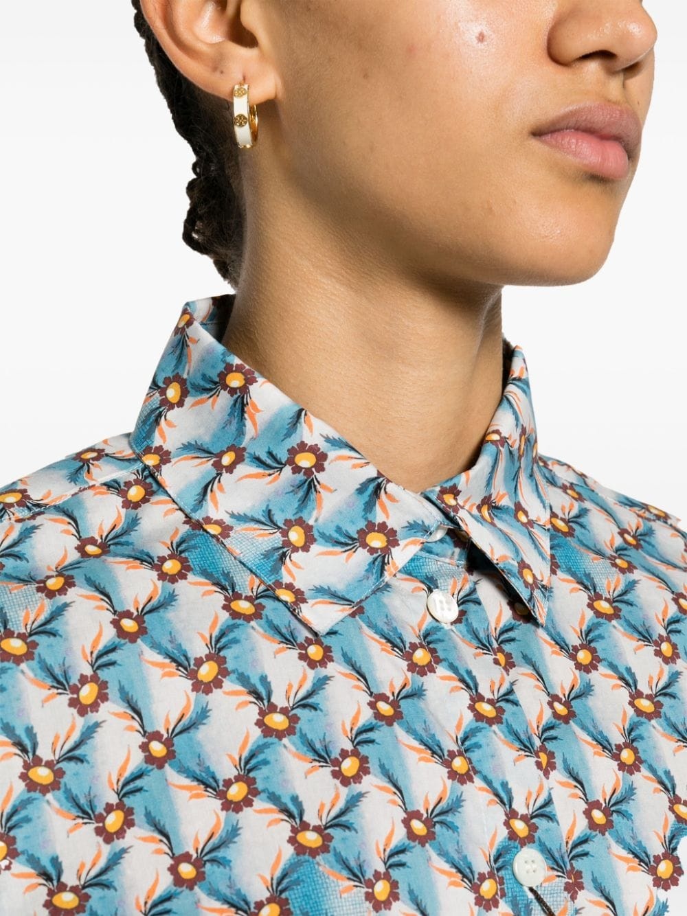 Floralia-print poplin shirt - 5