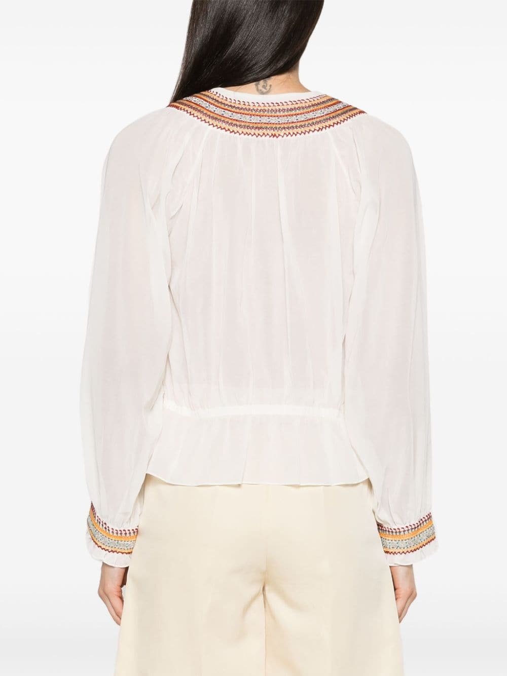 embroidered cotton blouse - 4