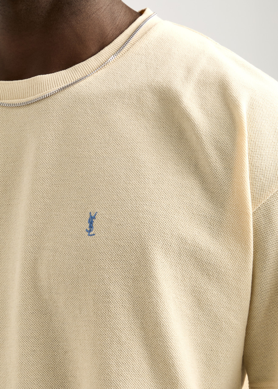 Cassandre logo-embroidered cotton-blend T-shirt - 5