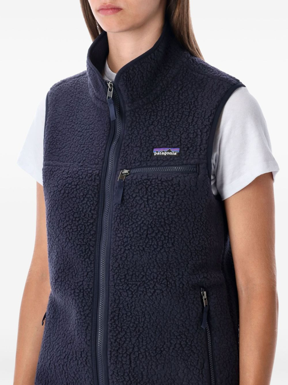 zip-front fleece vest - 3