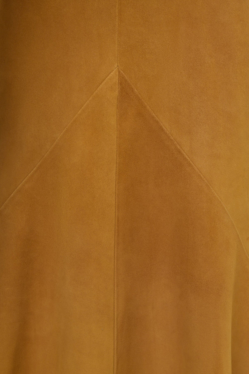 Brigita Slip Maxi Dress in Cashew Suede 8