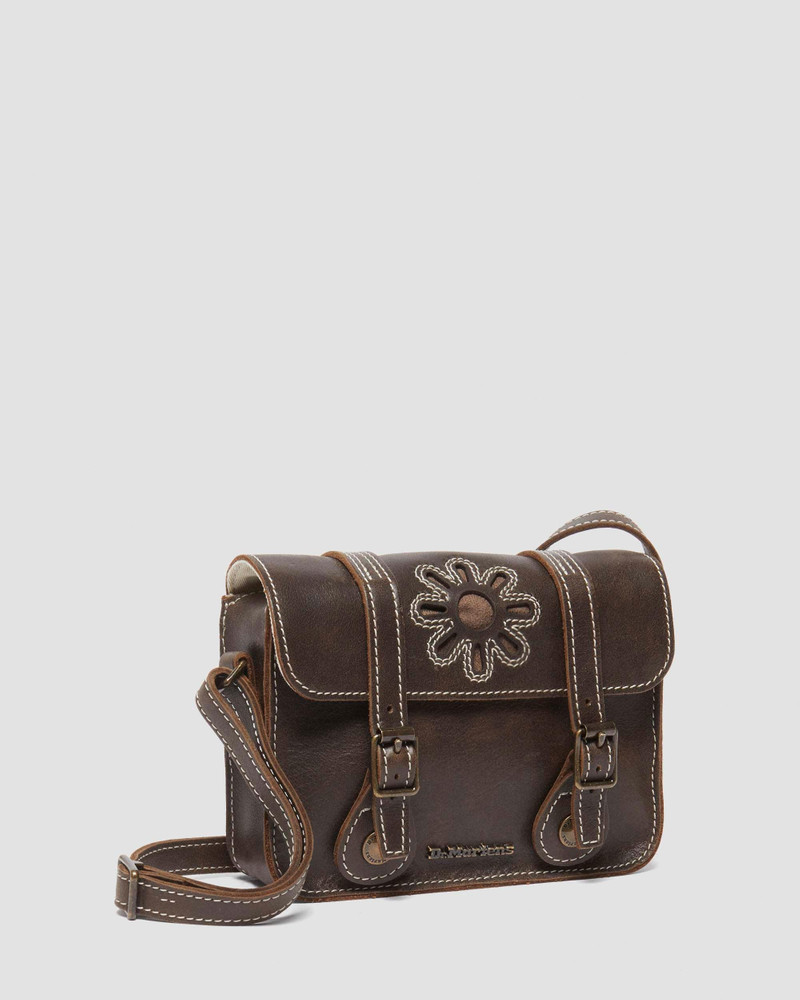 7" Satchel Floral Leather 6