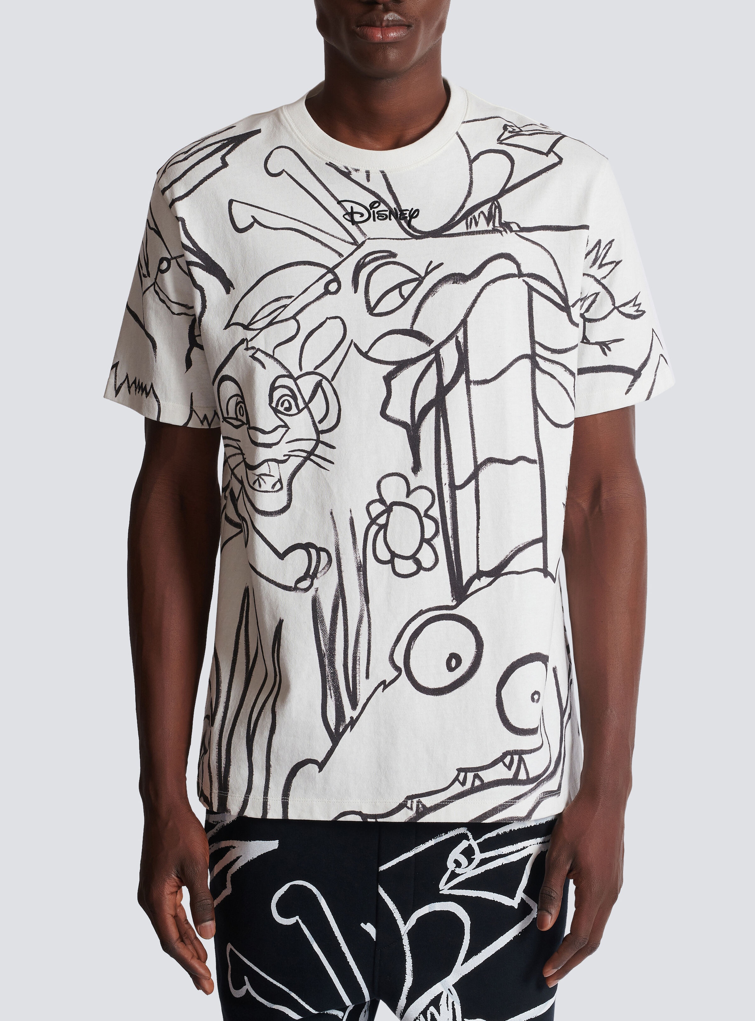 Disney x Balmain: The Lion King - Relaxed T-shirt with Enfant Précoce print - 5