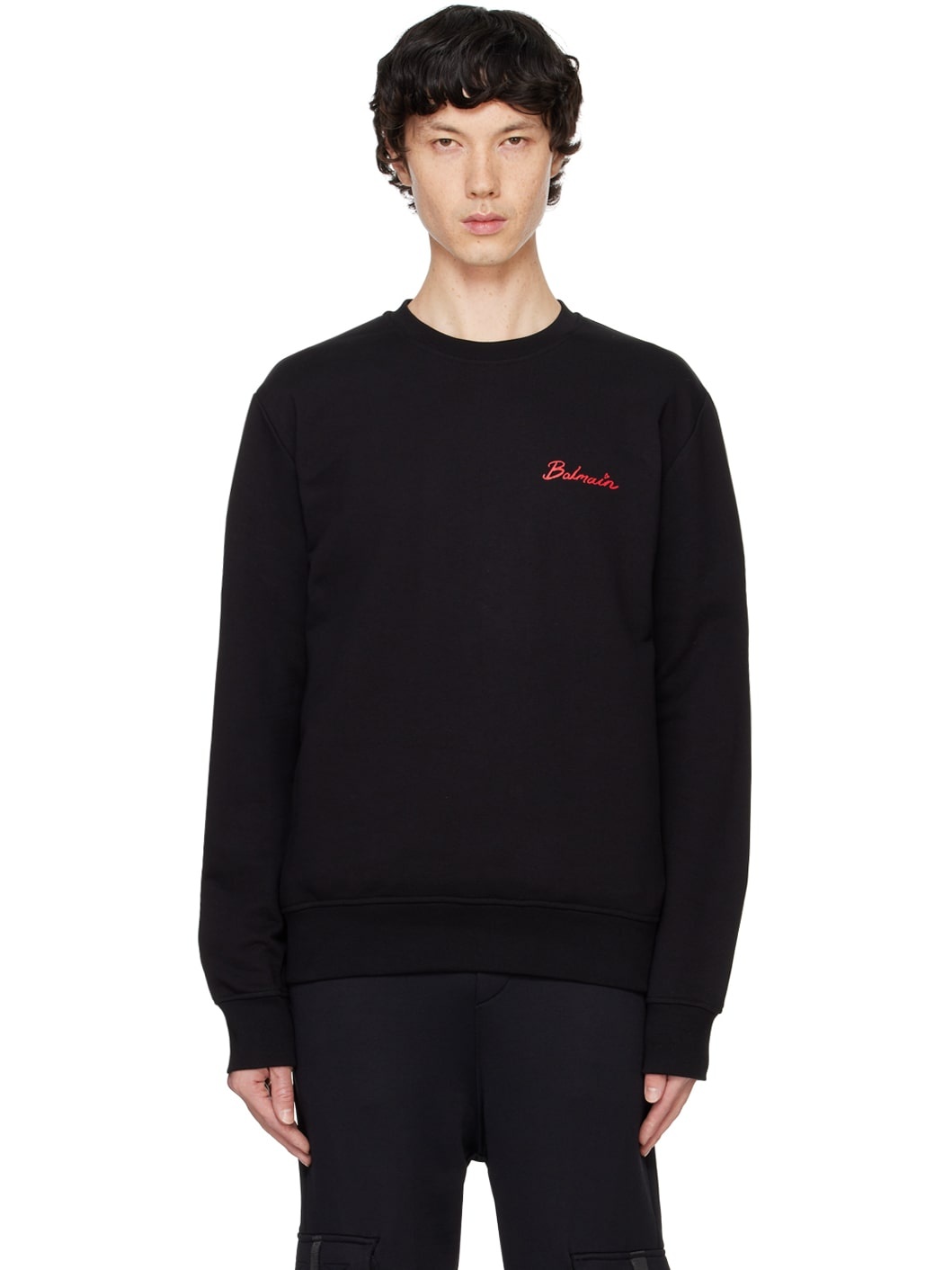 Black 'Balmain Kiss' Print Sweatshirt - 1