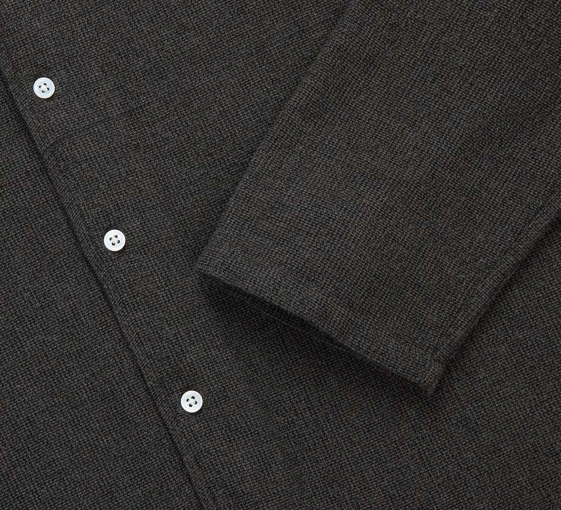 Loop Collar Shirt - Chocolate Marled - 4