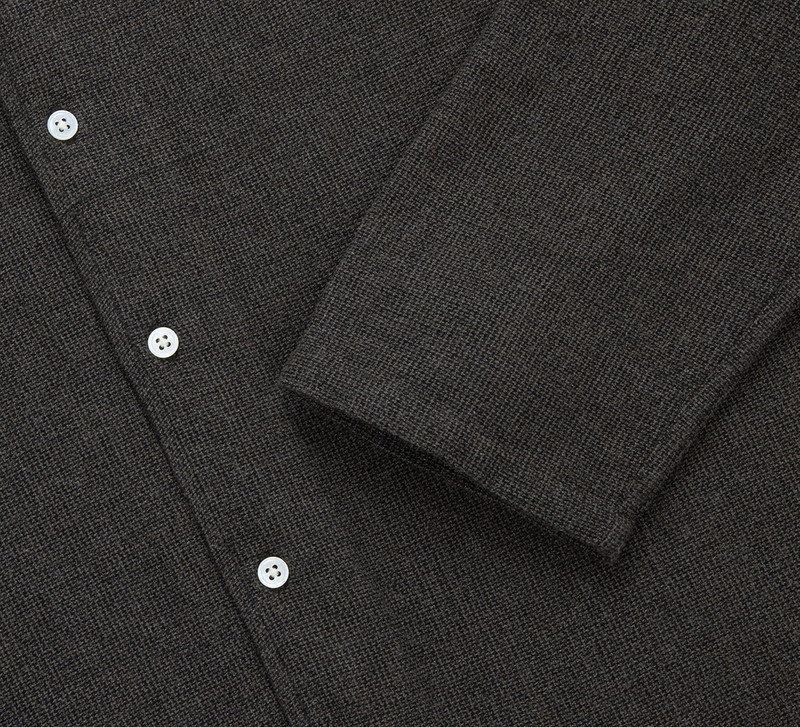 Loop Collar Shirt - Chocolate Marled 4