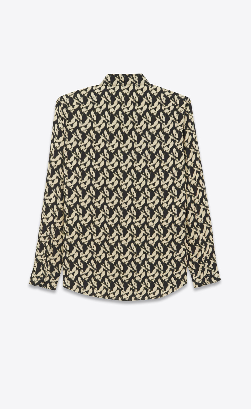 SAINT LAURENT yves collar classic shirt in viscose voile outlook