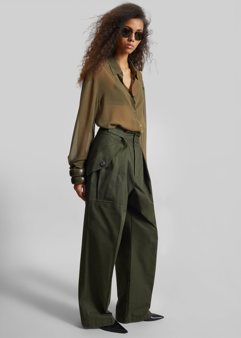 Peri Georgette Shirt - Khaki 3