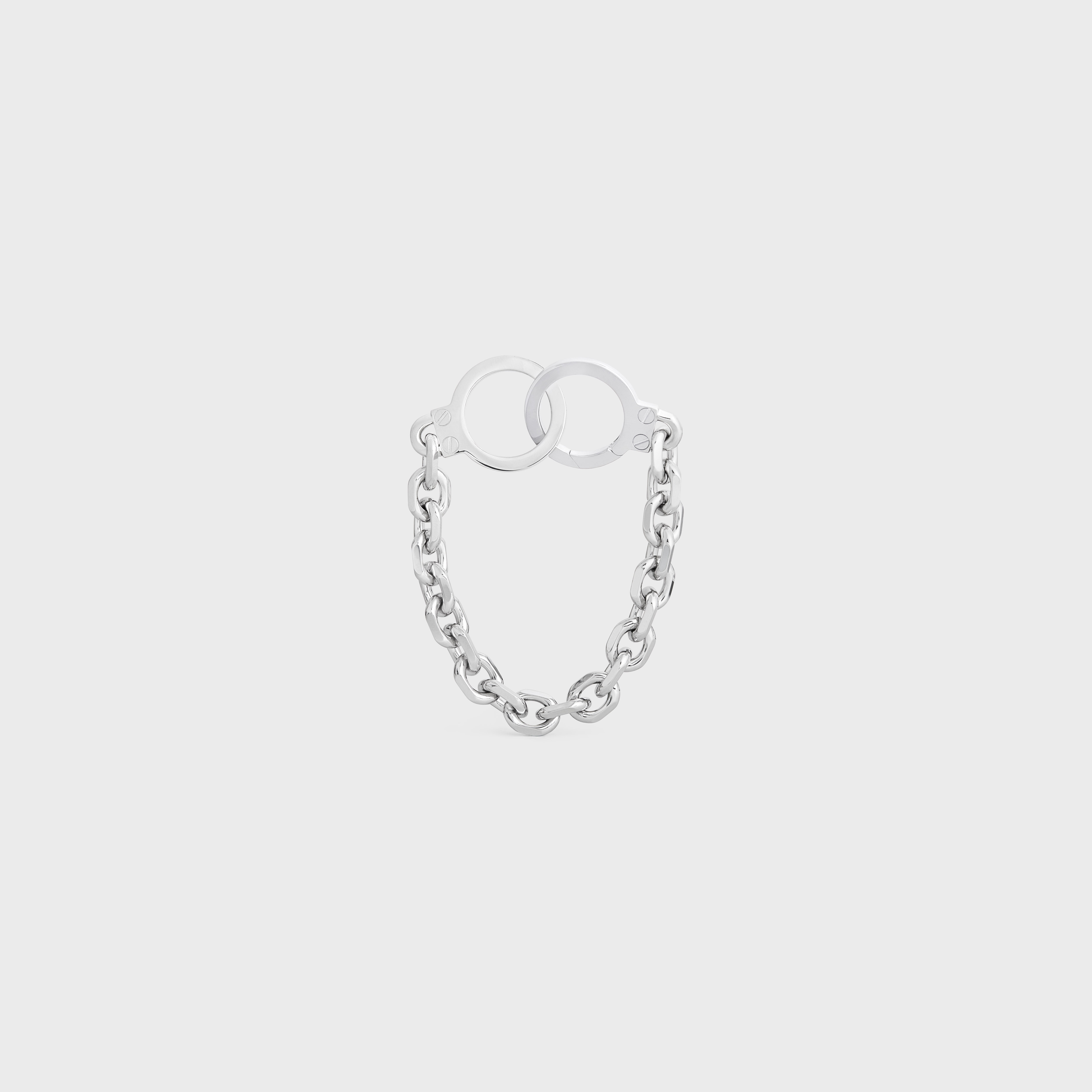 Chaîne Triomphe Golden Handcuff Bracelet in Sterling Silver with Rhodium finish - 1