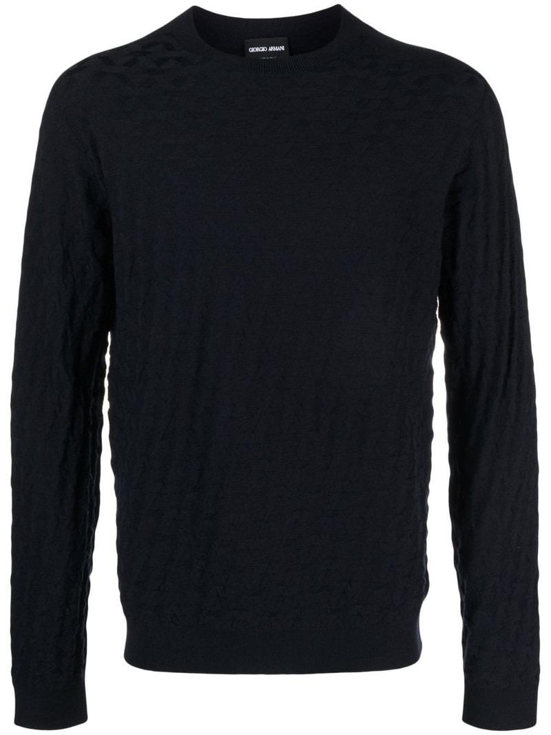 crew-neck knitted jumper 1