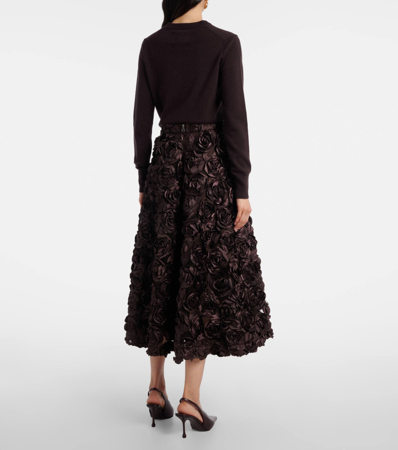 Floral-appliqué mesh midi skirt 3