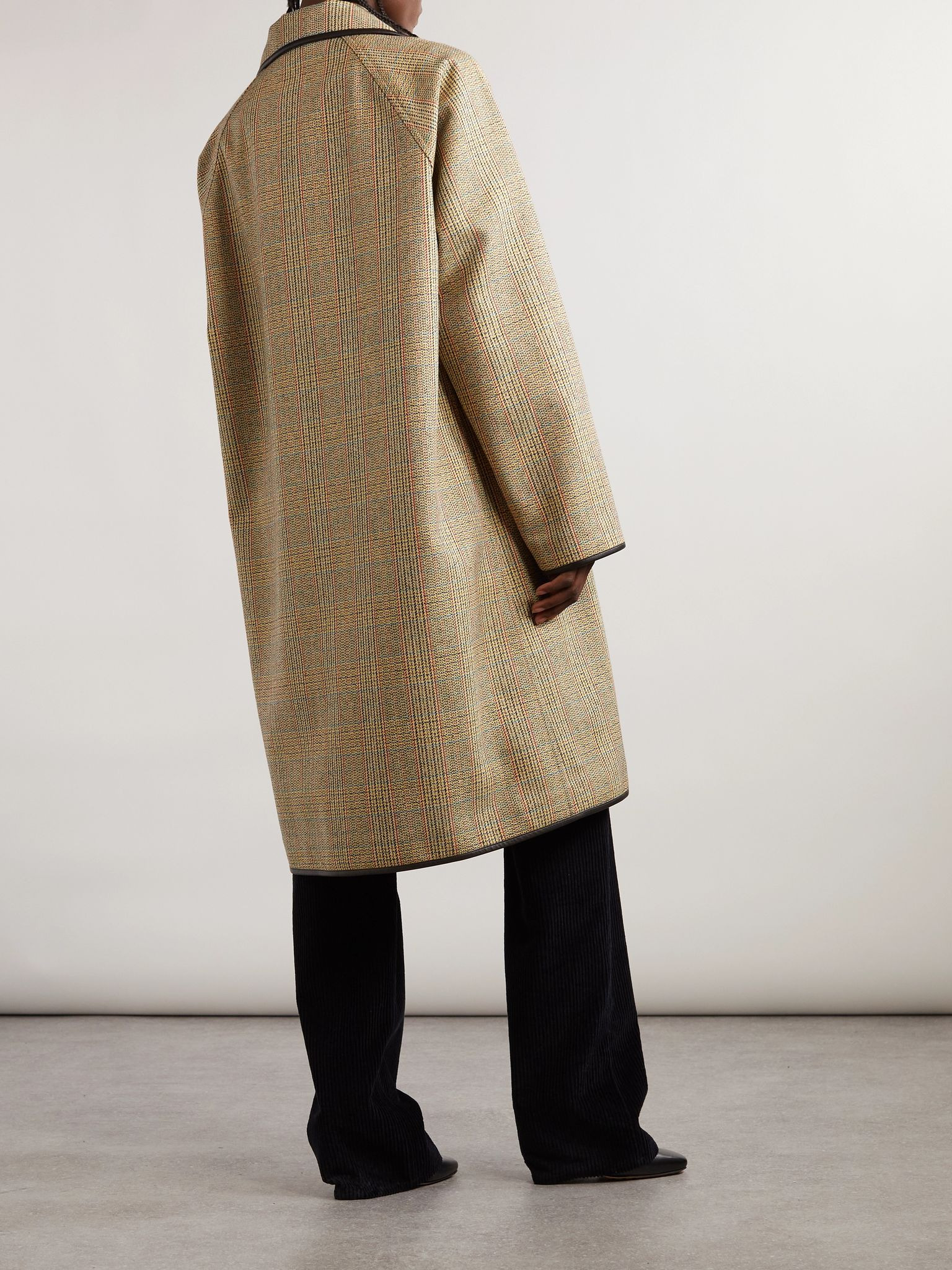 Plaid woven coat Light brown - 4