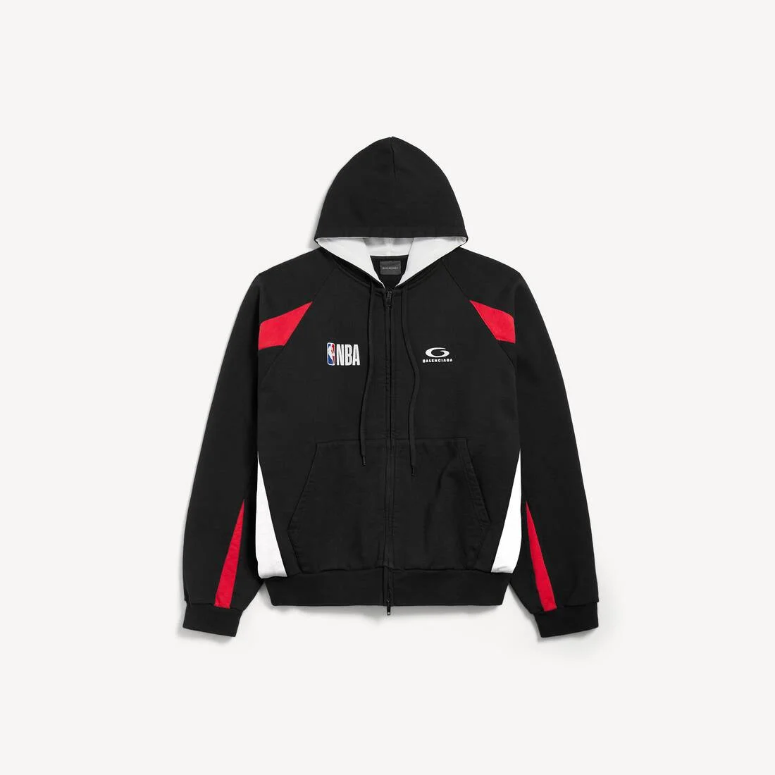 Men's Balenciaga | Nba Collaboration Oversized Zip-up Hoodie in Black/multicolor - 1