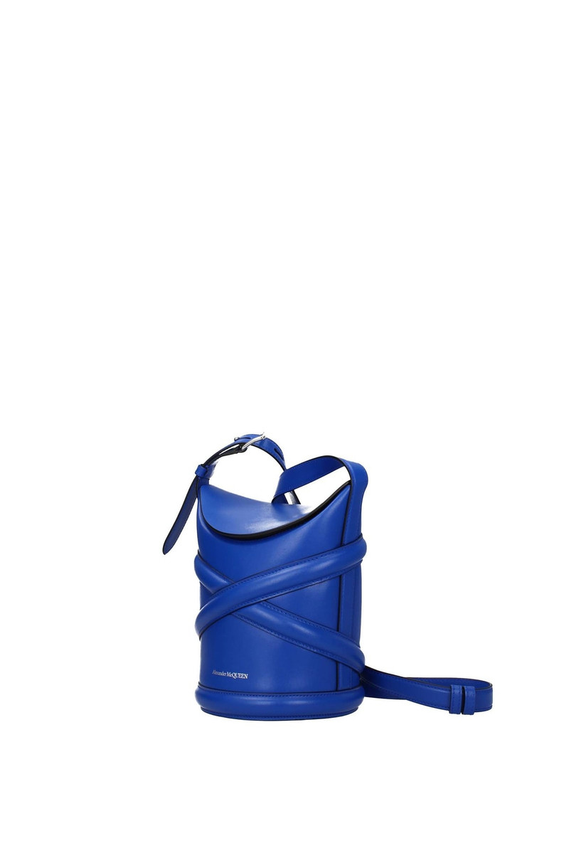 Alexander McQueen Crossbody Bag the curve Leather Blue outlook