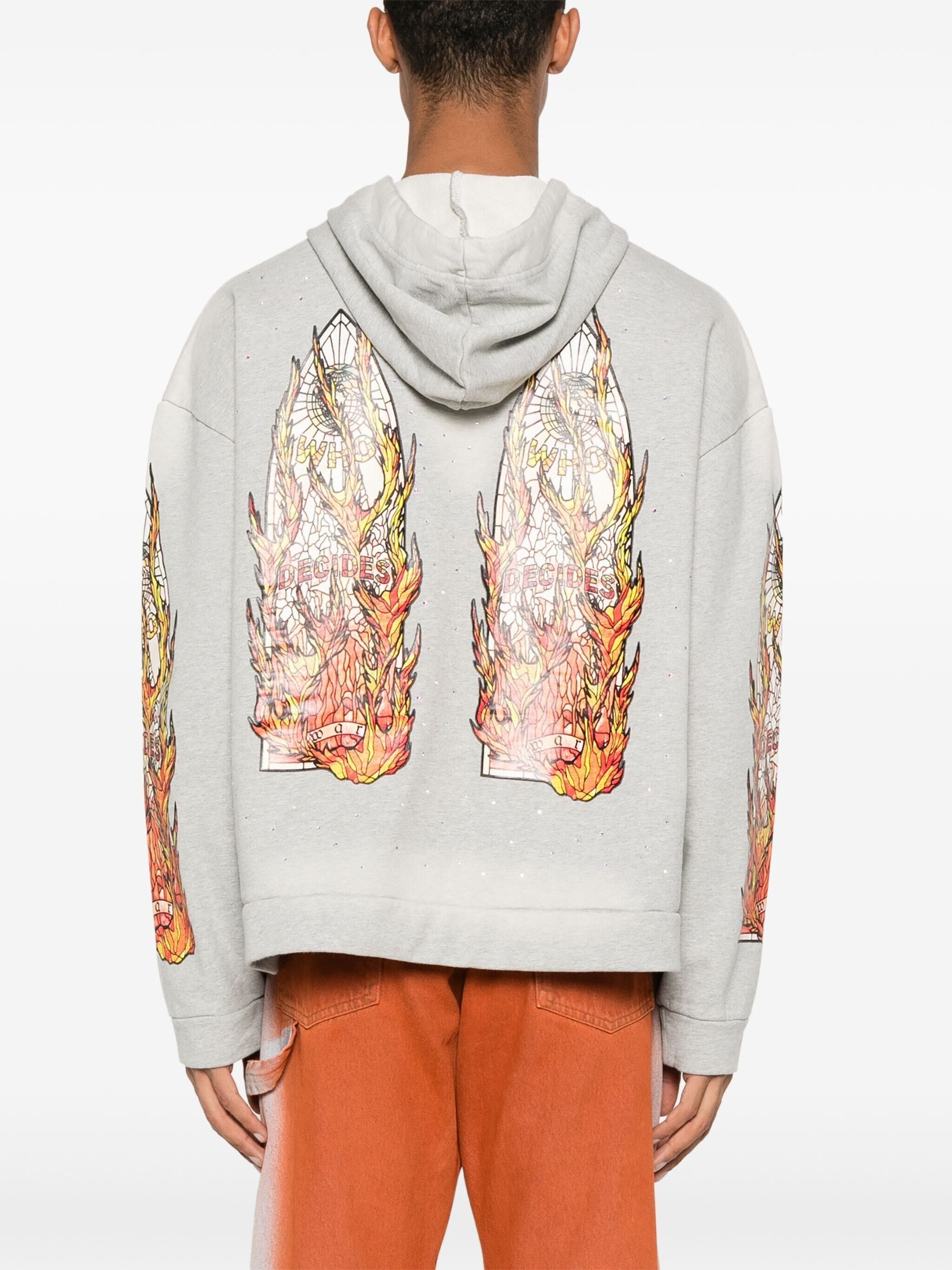 Flame Glass zip-up hoodie - 4