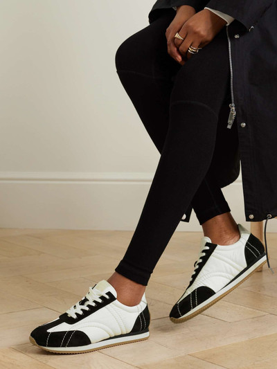 Totême The Sport leather-trimmed suede and shell sneakers outlook