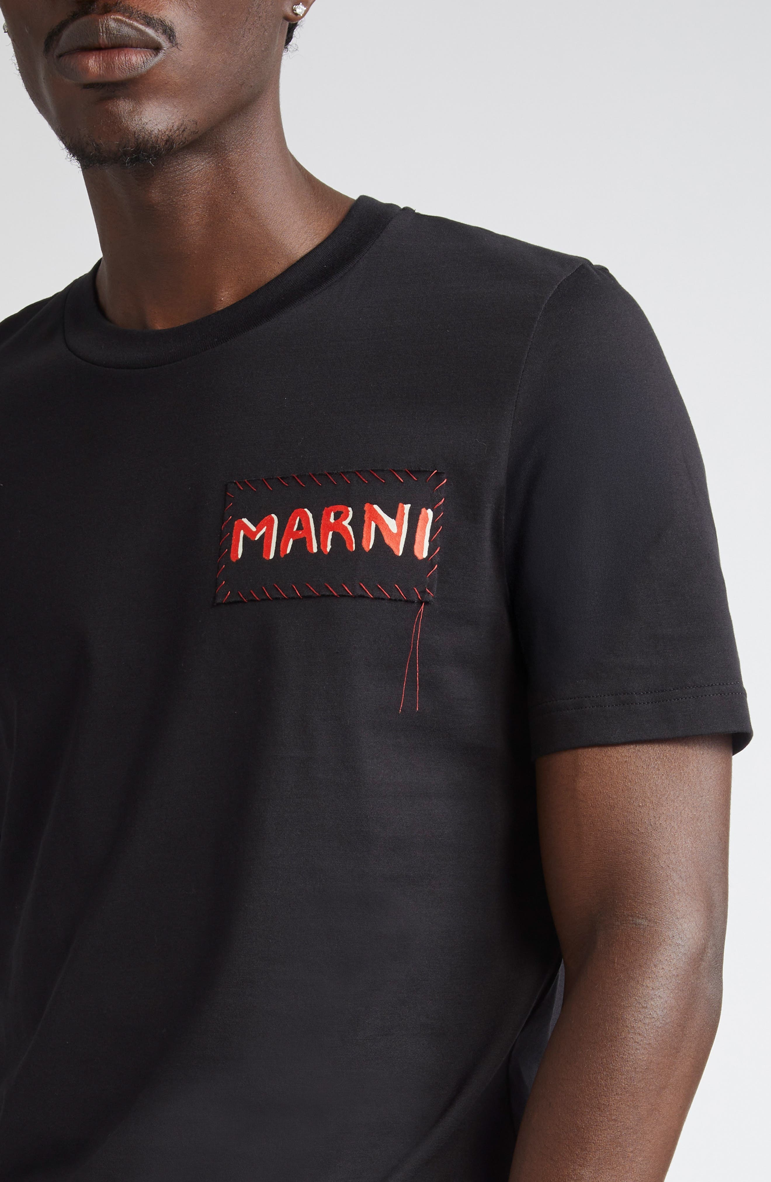 Marni Mending Logo Patch T-Shirt in Black at Nordstrom - 5