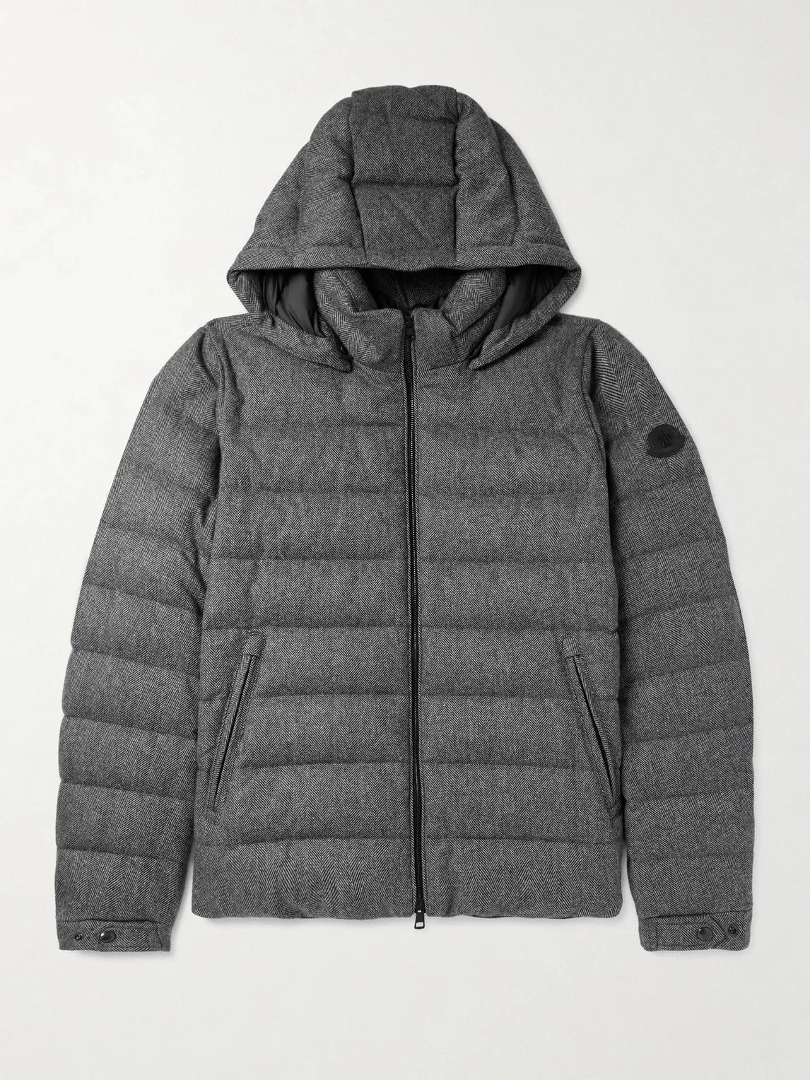 Arneb Herringbone Virgin Wool-Blend Hooded Down Jacket - 1