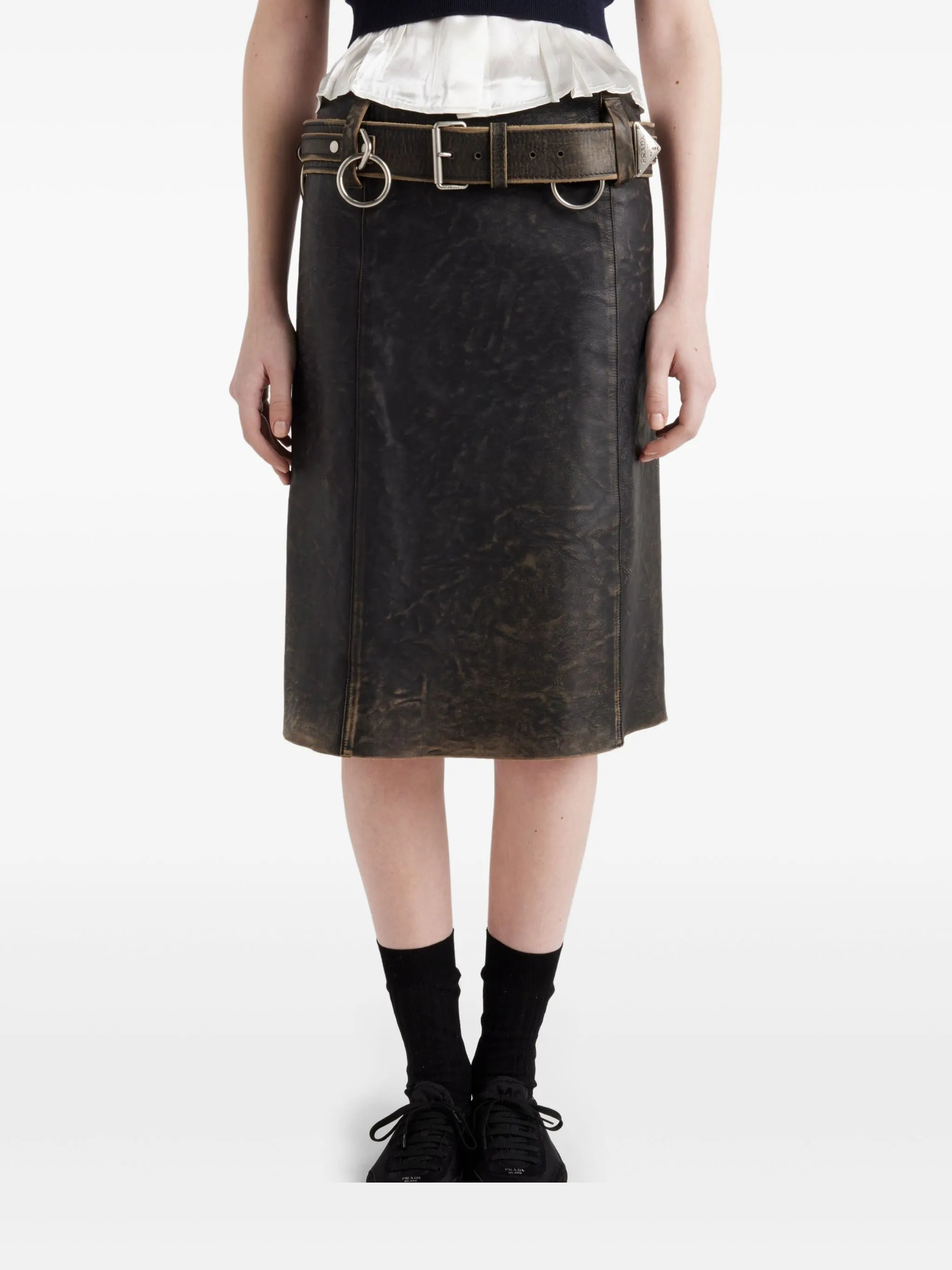leather mini skirt - 5