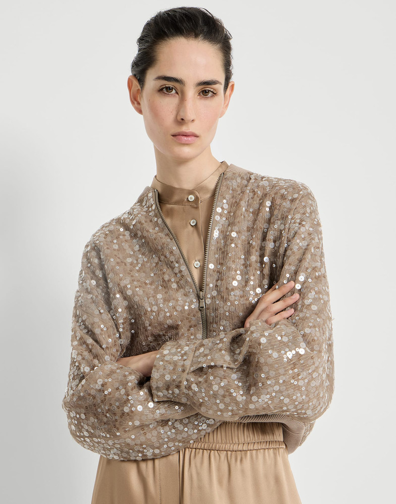 Dazzling mirage embroidery cardigan in crispy silk 5