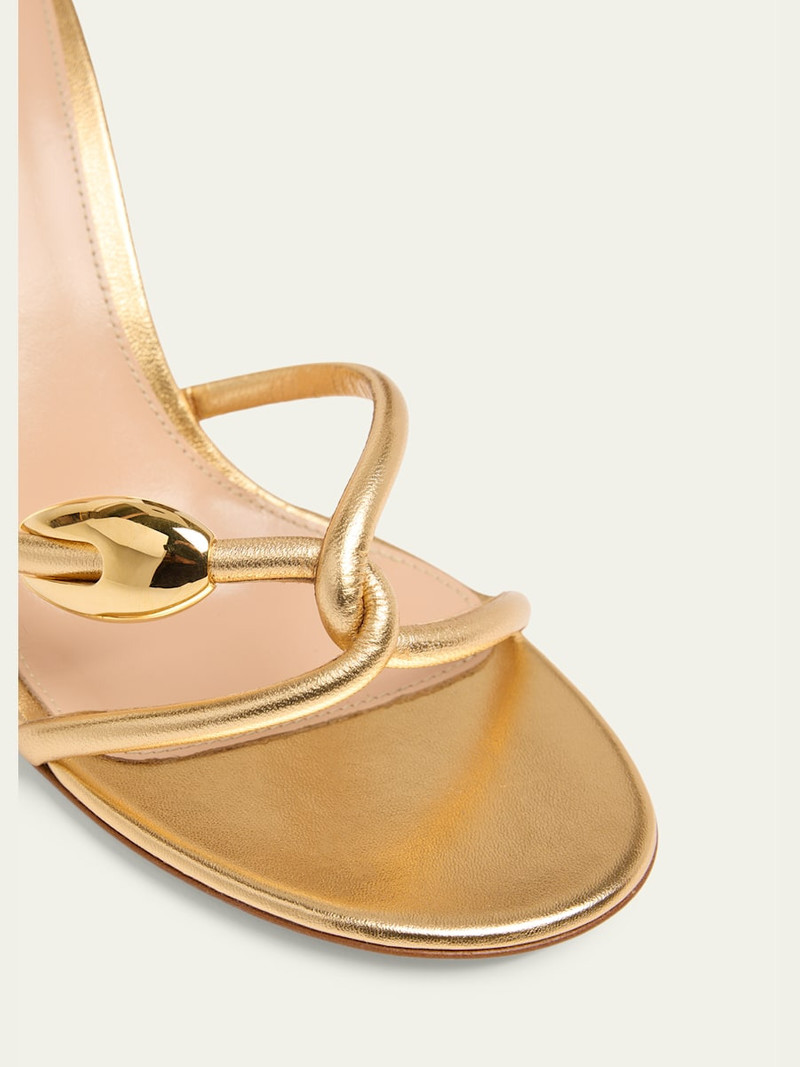 Gianvito Rossi Metallic Serpent Twist Ankle-Strap Sandals outlook