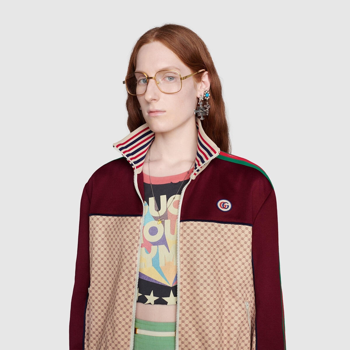 Interlocking G print jersey jacket - 5