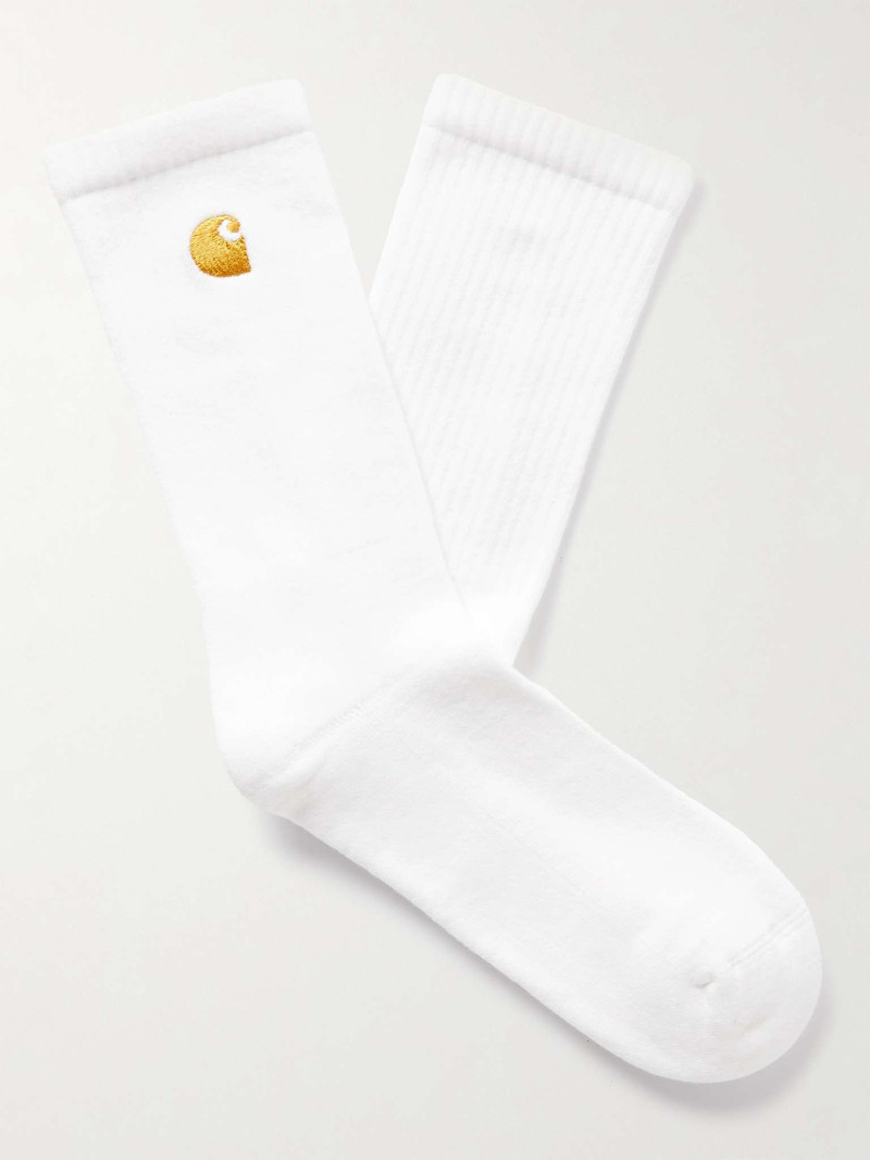 Chase Logo-Embroidered Ribbed Cotton-Blend Socks 1