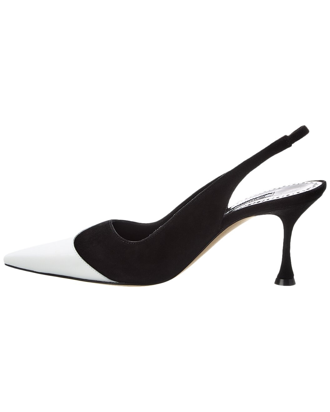 Manolo Blahnik Zaborus 70 Leather & Suede Slingback Pump - 2