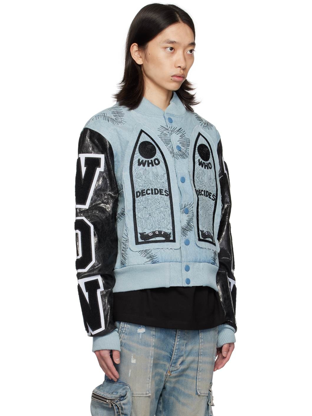 SSENSE Exclusive Blue & Black Namesake Denim Bomber Jacket - 2