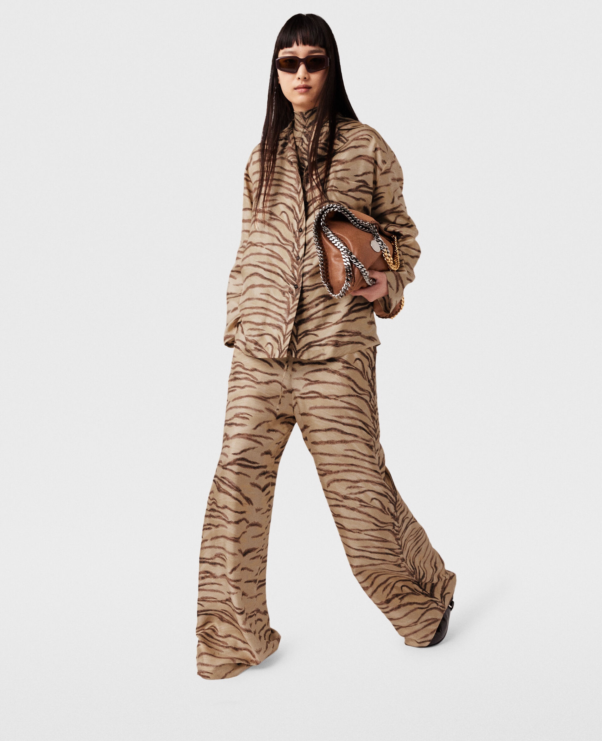 Tiger Print High-Rise Wide-Leg Pants - 2